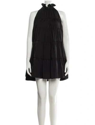 Pre-owned Rhode Halterneck Mini Dress In Black