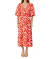 Rhode Women's Ina Filigree Midi-dress, Red Caspain Lagoon Grande In Multi