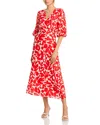 Rhode Women's Ina Filigree Midi-dress, Red Caspain Lagoon Grande In Red Caspia
