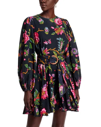 RHODE JENNY FLORAL BALLOON SLEEVE MINI DRESS