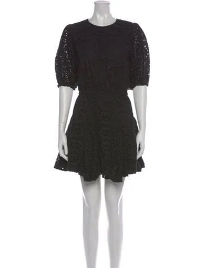Pre-owned Rhode Lace Pattern Mini Dress In Black