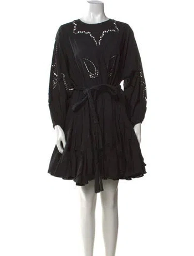 Pre-owned Rhode Lace Pattern Mini Dress In Black