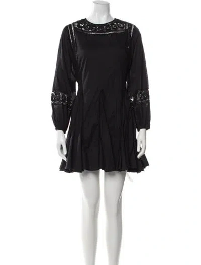 Pre-owned Rhode Lace Pattern Mini Dress In Black
