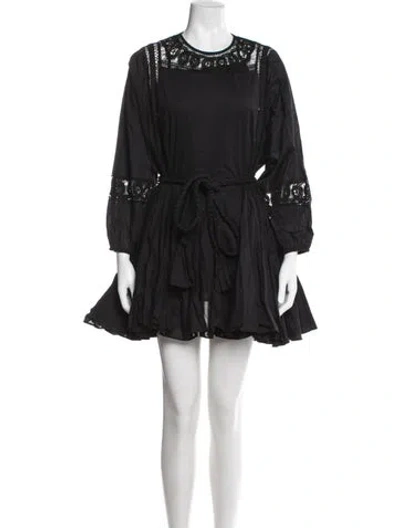Pre-owned Rhode Lace Pattern Mini Dress In Blue