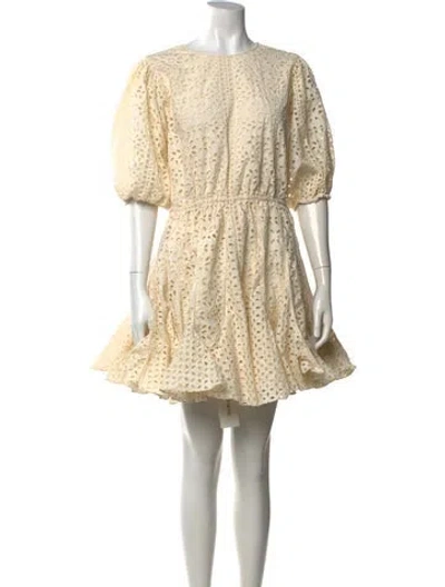 Pre-owned Rhode Lace Pattern Mini Dress In Neutral