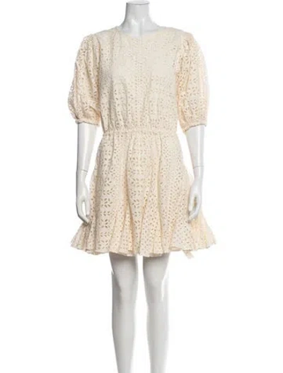 Pre-owned Rhode Lace Pattern Mini Dress In Neutrals