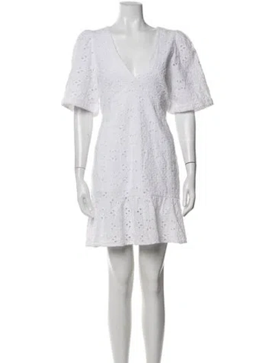 Pre-owned Rhode Lace Pattern Mini Dress In Neutrals