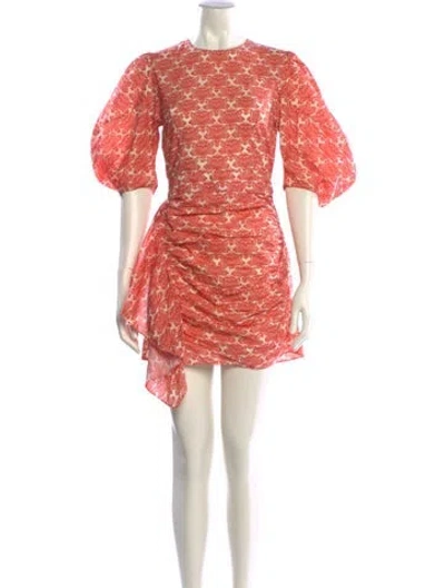Pre-owned Rhode Lace Pattern Mini Dress In Orange