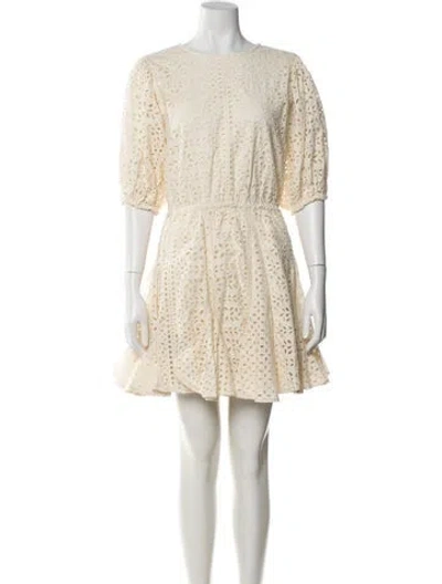 Pre-owned Rhode Lace Pattern Mini Dress W/ Tags In Neutral