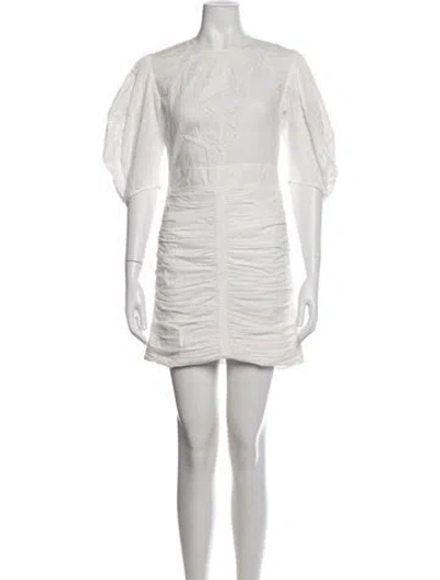 Pre-owned Rhode Lace Pattern Mini Dress In White