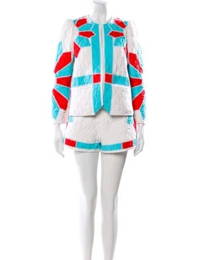 Pre-owned Rhode Leather Colorblock Pattern Set In White