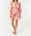 Rhode Leona Dress In Pink Deco In Multi