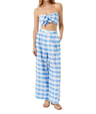 Rhode Linen Campbell Pants In Toulouse Gingham In Blue