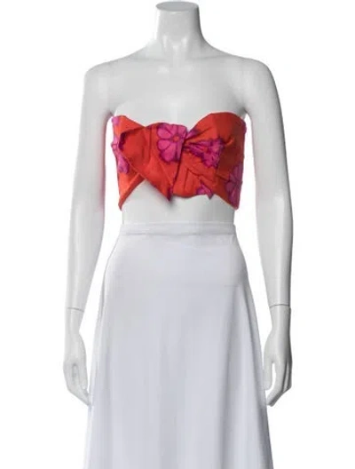 Pre-owned Rhode Linen Floral Print Crop Top W/ Tags In Multi