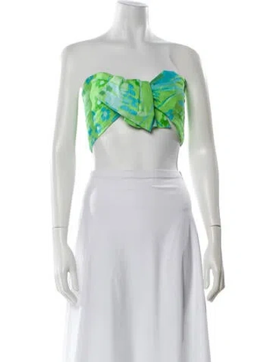 Pre-owned Rhode Linen Floral Print Crop Top W/ Tags In White