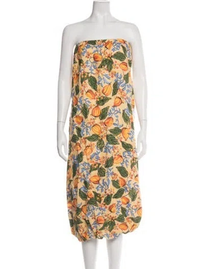 Pre-owned Rhode Linen Long Dress In Multicolor