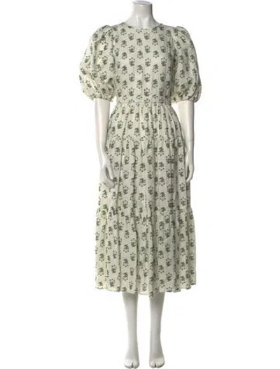 Pre-owned Rhode Linen Long Dress In Neutral