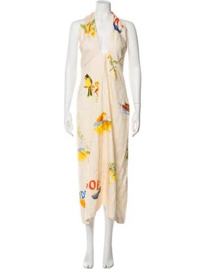 Pre-owned Rhode Linen Long Dress In Neutral