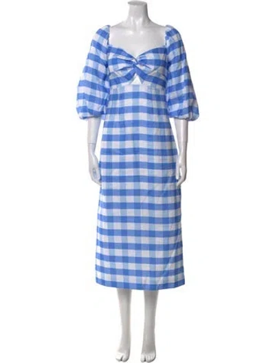 Pre-owned Rhode Linen Long Dress W/ Tags In Blue