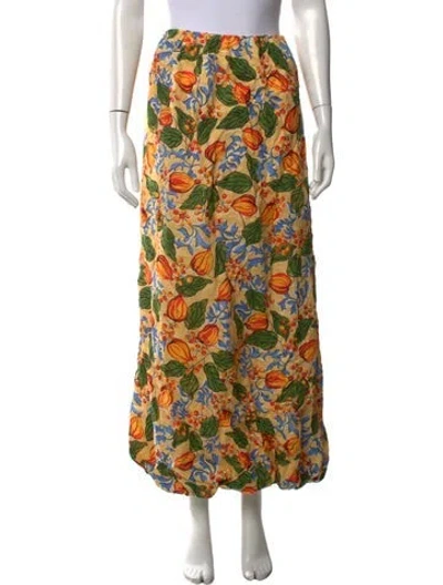 Pre-owned Rhode Linen Long Skirt In Multicolor