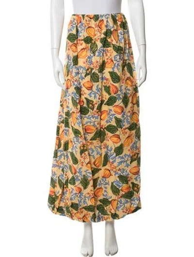 Pre-owned Rhode Linen Long Skirt In Yellow