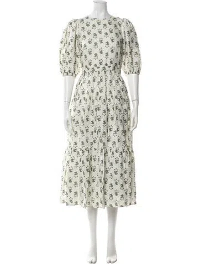 Pre-owned Rhode Linen Midi Length Dress In Neutrals