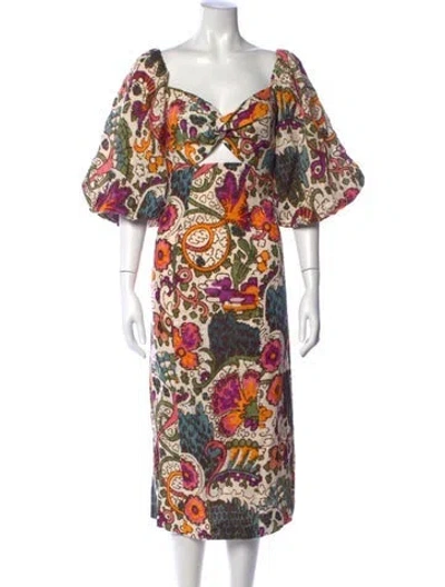 Pre-owned Rhode Linen Midi Length Dress W/ Tags In Neutral
