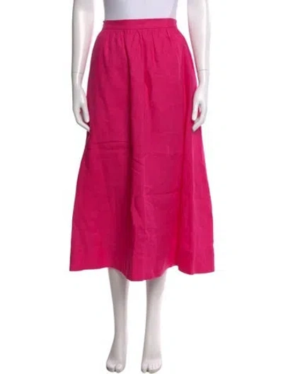 Pre-owned Rhode Linen Midi Length Skirt In Red