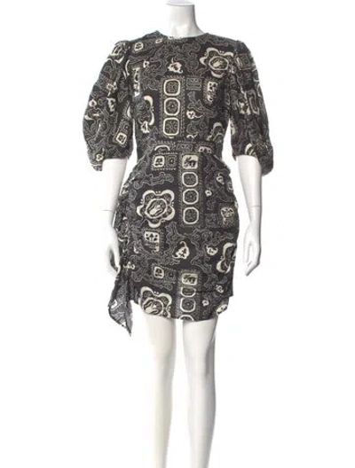 Pre-owned Rhode Linen Mini Dress In Black