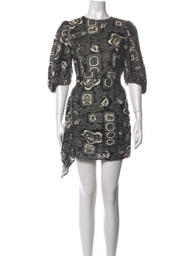 Pre-owned Rhode Linen Mini Dress In Black