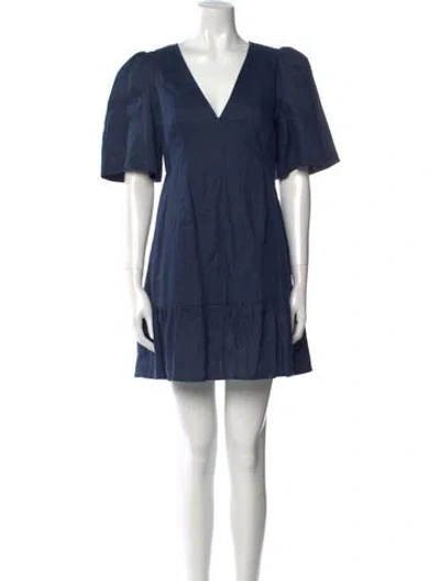 Pre-owned Rhode Linen Mini Dress In Blue