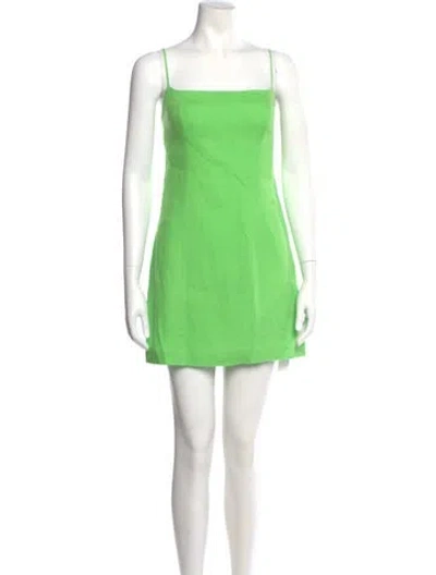 Pre-owned Rhode Linen Mini Dress In Green