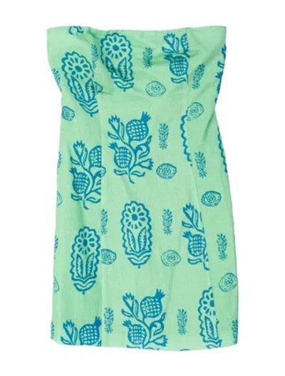 Pre-owned Rhode Linen Mini Dress In Green