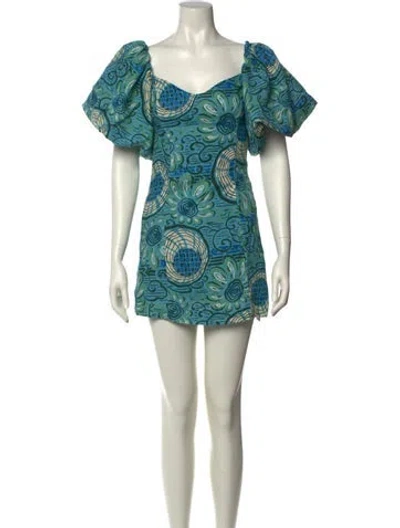 Pre-owned Rhode Linen Mini Dress In Multi