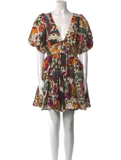 Pre-owned Rhode Linen Mini Dress In Neutral