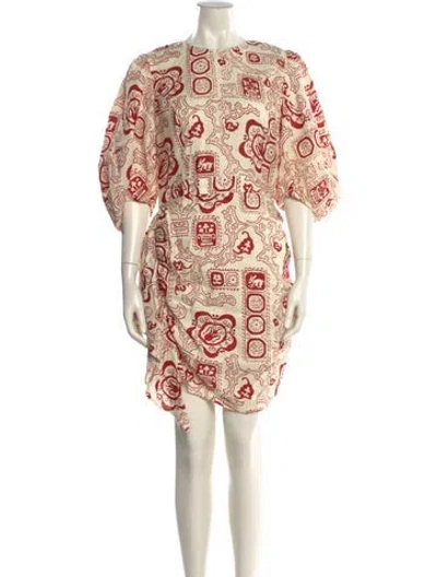 Pre-owned Rhode Linen Mini Dress In Neutral