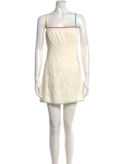 Pre-owned Rhode Linen Mini Dress In Neutral