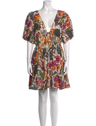 Pre-owned Rhode Linen Mini Dress In Neutral