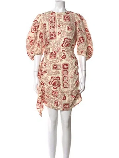 Pre-owned Rhode Linen Mini Dress In Neutral