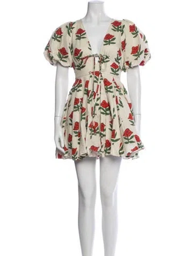 Pre-owned Rhode Linen Mini Dress In Neutral