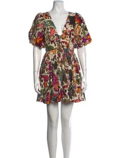 Pre-owned Rhode Linen Mini Dress In Neutral