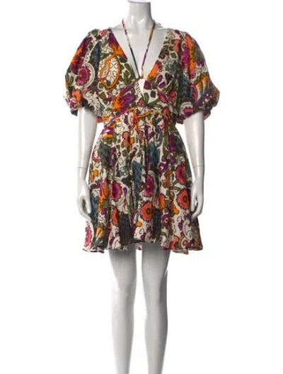 Pre-owned Rhode Linen Mini Dress In Neutrals