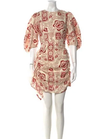 Pre-owned Rhode Linen Mini Dress In Neutrals