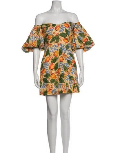 Pre-owned Rhode Linen Mini Dress In Orange