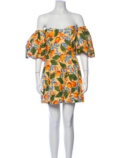 Pre-owned Rhode Linen Mini Dress In Orange