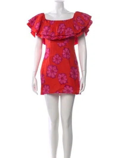 Pre-owned Rhode Linen Mini Dress In Pink