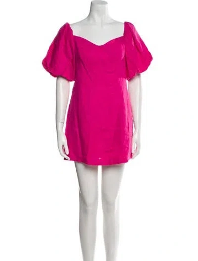 Pre-owned Rhode Linen Mini Dress In Pink