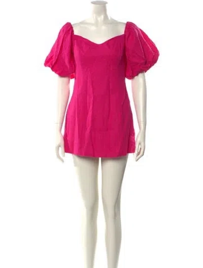 Pre-owned Rhode Linen Mini Dress In Pink