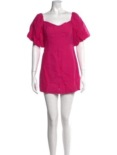 Pre-owned Rhode Linen Mini Dress In Pink