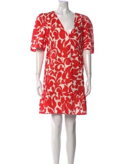 Pre-owned Rhode Linen Mini Dress In Red